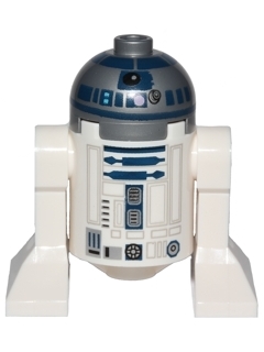 R2-D2 (Flat Silver Head, Dark Blue Printing, Lavender Dots)