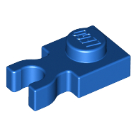 Plate, Modified 1 x 1 with Clip Vertical - Type 3 (thick U clip) - Blue