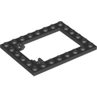 Plate, Modified 6 x 8 Trap Door Frame Horizontal (Long Pin Holders) - Black