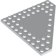 Wedge, Plate 10 x 10 Cut Corner with no Studs in Center - White