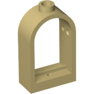Window 1 x 2 x 2 2/3 with Rounded Top - Tan