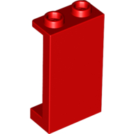 Panel 1 x 2 x 3 with Side Supports - Hollow Studs - Red