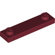 Plate, Modified 1 x 4 with 2 Studs without Groove - Dark Red