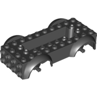 Vehicle, Base 5 x 10 x 2 1/2 with Mudguards and 6 x 2 Recessed Center with 3 Holes - Black