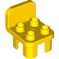 Duplo Furniture Chair with 4 Studs and Rounded Back - Yellow