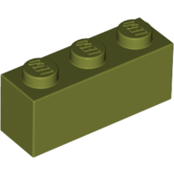 Brick 1 x 3 - Olive Green