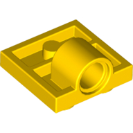 Plate, Modified 2 x 2 with Pin Hole - Full Cross Support Underneath - Yellow