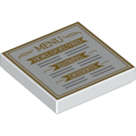 Tile 2 x 2 with Menu Pattern (10243) - White